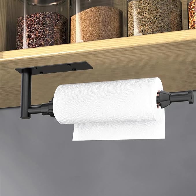 VAEHOLD Self Adhesive Paper Towel Holder Under Cabinet Mount, Wall Mounted - Image 5