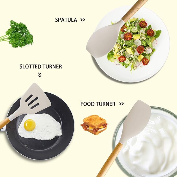 MIBOTE Silicone Cooking Kitchen Utensils Set - Image 3