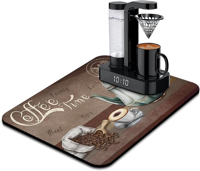 Coffee Mat 24inx18in, Coffee Bar Mat by Kuyig+Home