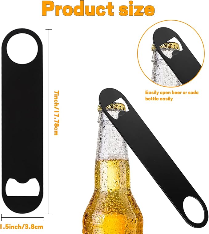 30 Pcs Flat Bottle Opener 7 Inch Black Stainless Steel Beer bottle Openers - Image 2