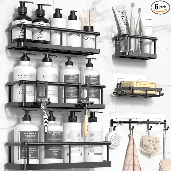 YASONIC Shower Caddy Adhesive, Rustproof Shower Shelves by YASONIC