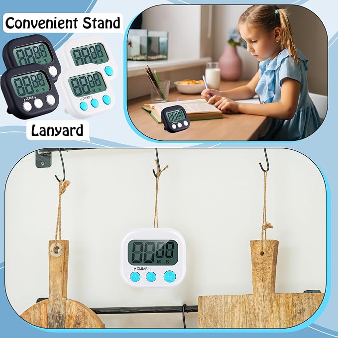 Xuhal 50 Pieces Digital Kitchen Timer Bulk, Small Magnetic Timers - Image 6