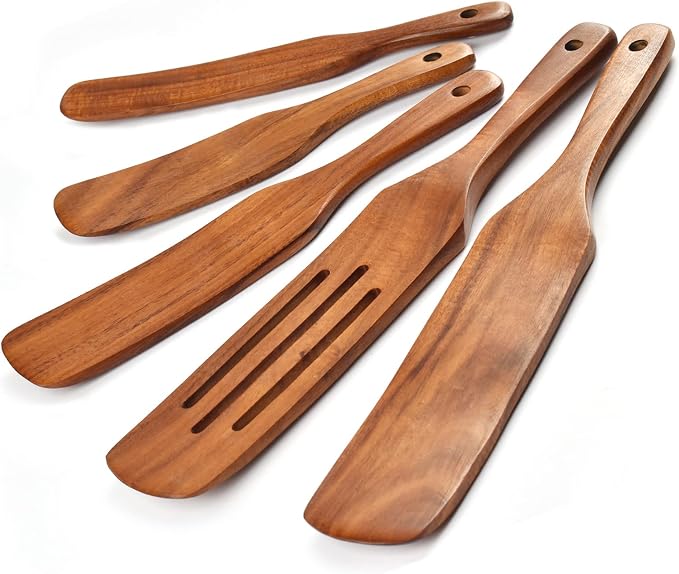 Spurtle Set, Wooden Spurtle Set of 5, Wooden Spoons by Gudamaye-WoodenUtensilsSets