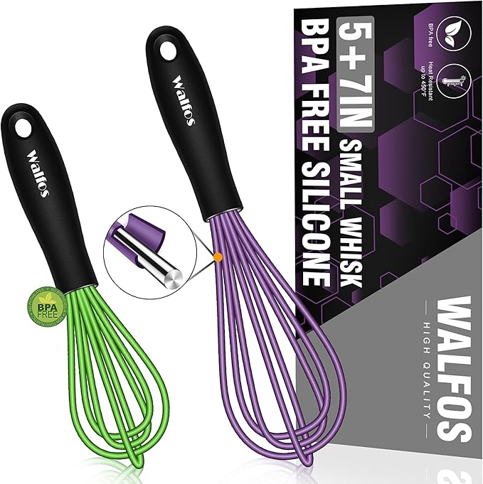 Walfos Mini Silicone Whisk, Heat Resistant by Walfos