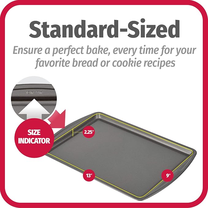 GoodCook Everyday Nonstick Carbon Steel 13” x 9” Baking Sheet Set, 3 Pack – - Image 6