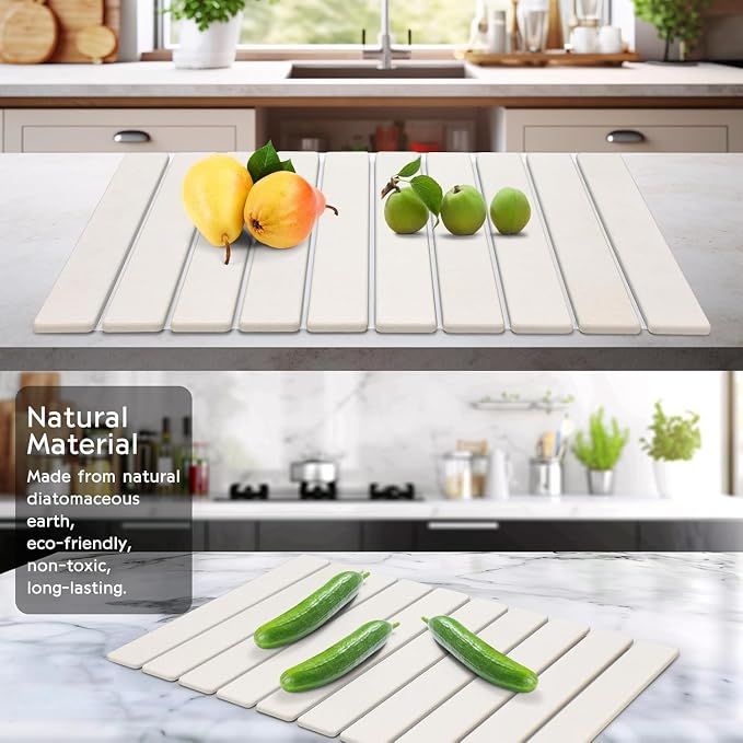 Large Stone Dish Drying Mats for Kitchen Counter, Eco-Friendly Absorbent - Image 4