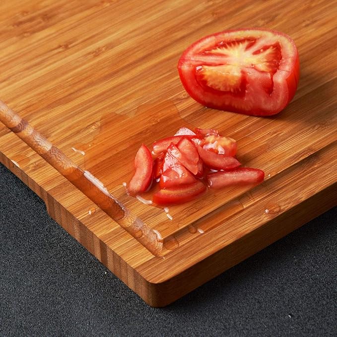Allsum Extra Large Carbonized Bamboo Wood Cutting Boards - Image 6
