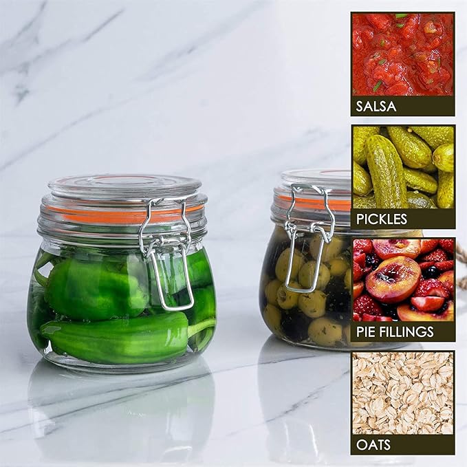 Hovico 25 oz Glass Jars With Airtight Lids And Leak Proof Rubber Gasket - Image 4