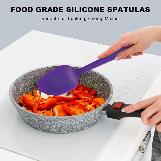 NileHome Silicone Spatula Set, 6 Pieces Food Grade Kitchen Utensils - Image 6