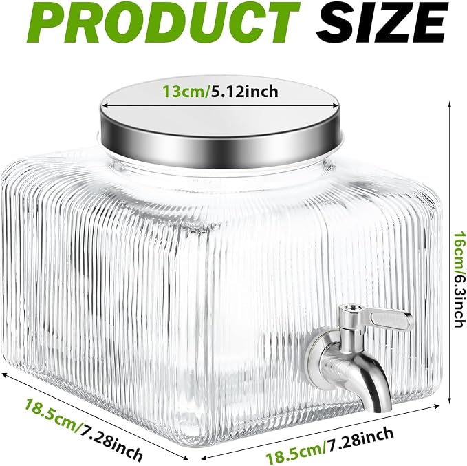 1 Gallon Drink Dispensers for Parties, Beverage Dispenser for Fridge - Image 2