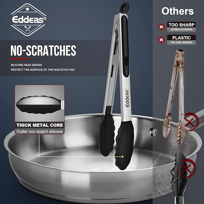 17 & 12 Inch Extra Long Kitchen Tongs - Image 4