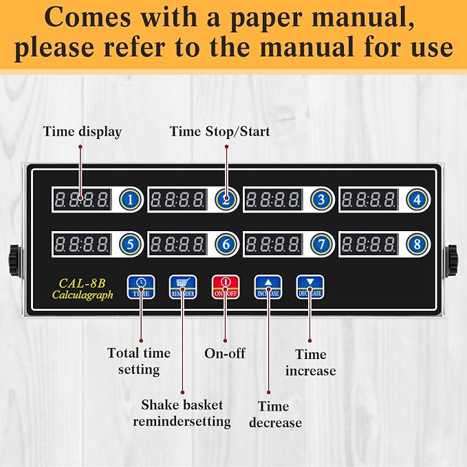 Relaxweex 1 Pack Commercial 8 Channel Digital Kitchen Timer, Wall Mount or - Image 6