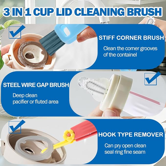 3 in 1 Cup Lid Cleaning Brush - Image 3