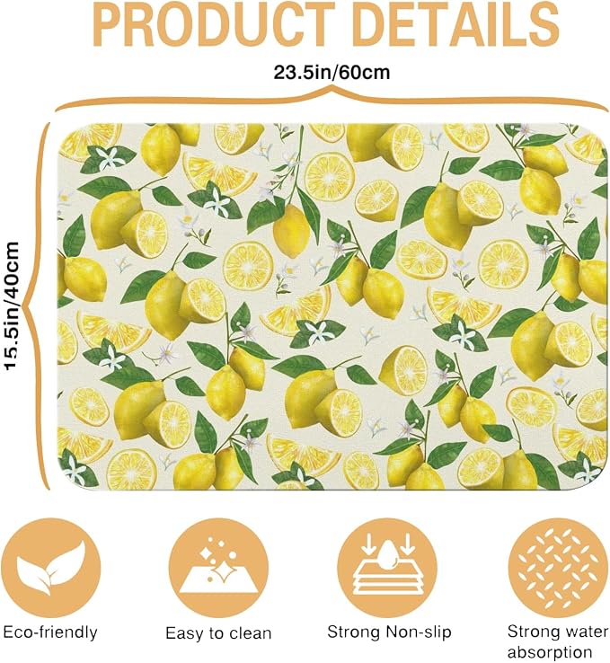 Kitchen Countertop Dish Drying Mat, Super Absorbent Coffee Bar Mat - Image 5