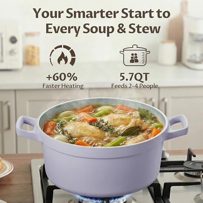 BEZIA 5.7 Quart Nonstick Ceramic Stock Pot - Image 8