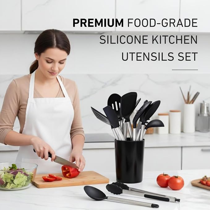 Silicone Kitchen Utensils Set 33 PCS Heat Resistant Food Grade Silicone - Image 6