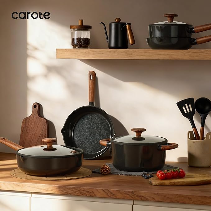CAROTE 21pcs Cookware Set Nonstick Pots and Pans Set, Ceramic Cookware Set - Image 8