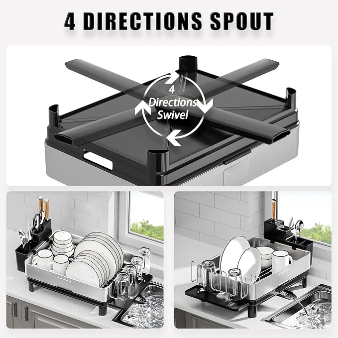 Ewaiira Dish Drying Rack, 304 Stainless Steel Dish Racks - Image 4