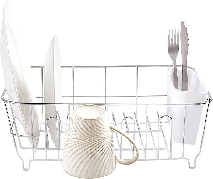 Sweet Home Collection 2 Piece Dish Drying Rack Set Drainer - Image 2