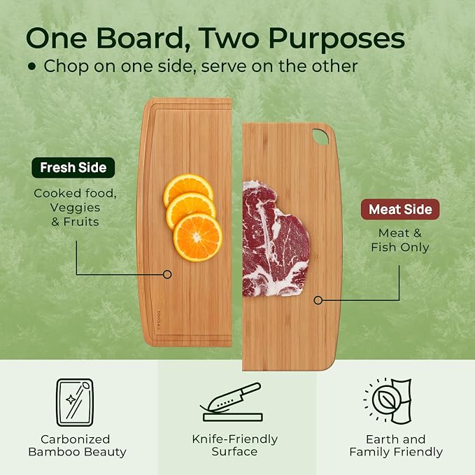 Keechee Dishwasher Safe Bamboo Cutting Boards Durable Lightweight Wood Cutting - Image 4