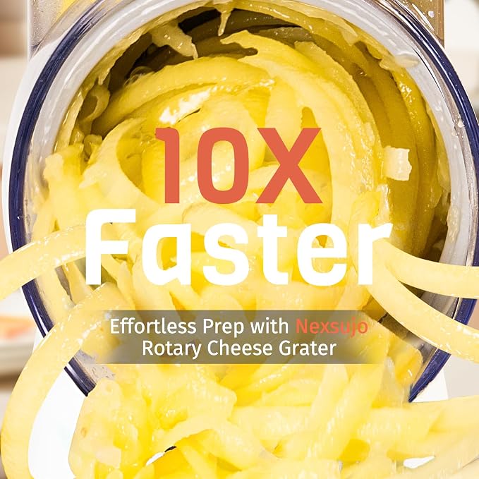 Rotary Cheese Grater Hand Crank, 3 Blades Slicer Shredder, Cheese Grater - Image 2