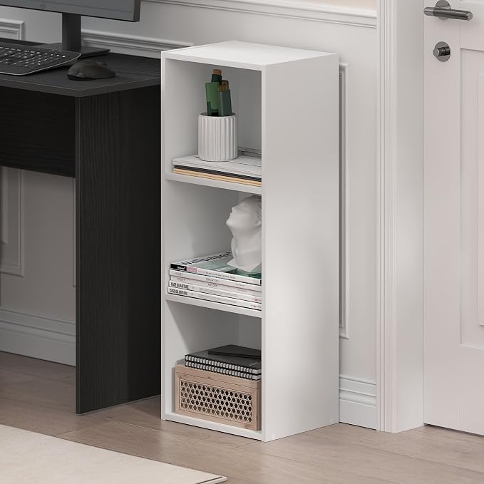 Furinno LUDER Book Shelf, 3-Cube Bookshelf, Bookcase - Image 2