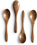 4 PCS Small Wooden Spoons, 5.8 Inch Honey Spoons by HEFILD