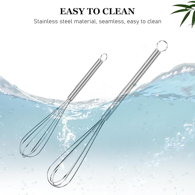 NileHome Mini Whisks Stainless Steel Whisk Set 5" 7" 7"Kitchen Small Wisk - Image 7