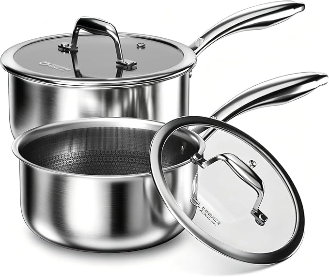 COOKER KING Sauce Pan Set, 1.5 QT & 2 QT Saucepan by cookerking