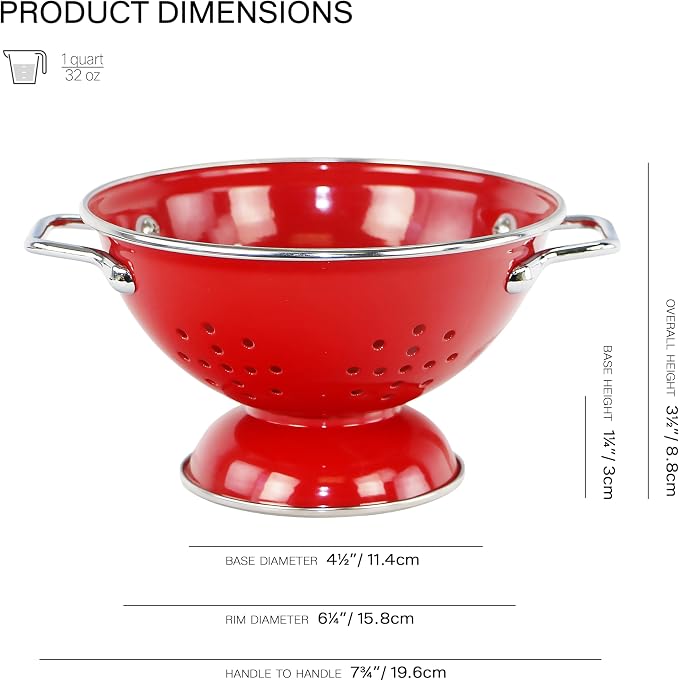 Calypso Basics by Reston Lloyd Powder Coated Enameled Colander, 1 Quart - Image 5