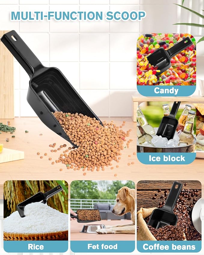 2 Cup Dog Food Scoop, Plastic Pet Food Scoop - Image 5