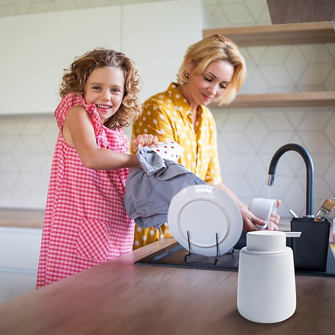 Soap Dispenser Ceramic with Easy-to-Press Pump Hand Lotion Liquid Dispenser - Image 4
