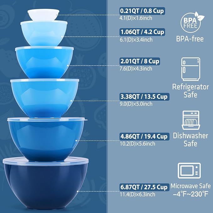 LUXEAR 14 Piece Mixing Bowls - Image 2
