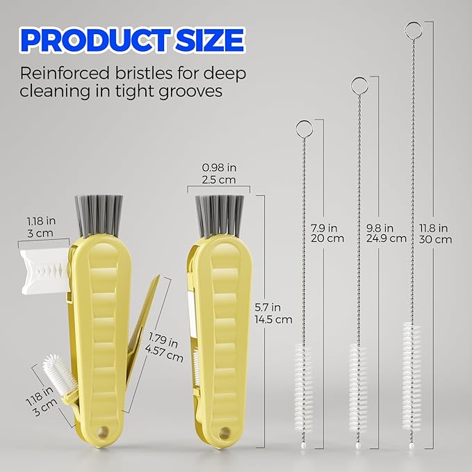 6 Pack Holikme 4 in 1 Cup Lid Cleaning Brush Set - Image 7