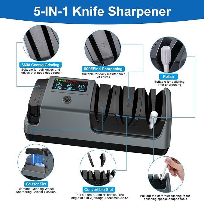 5-in-1 Electric Knife Sharpener - Image 2