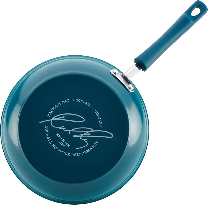 Rachael Ray Brights Nonstick Cookware Pots and Pans Set, 10 Piece, Marine Blue - Image 6
