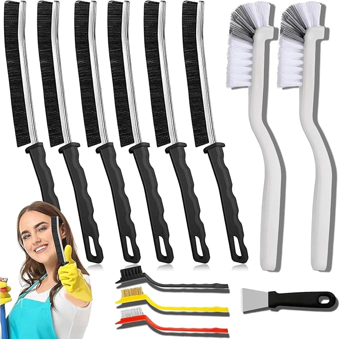 Crevice Cleaning Brush Set – Hard Bristle Gap Cleaning Tool by MyVaky