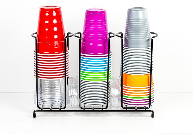 Inevibe Wire Frame Cup and Lid Organizer, 3 Compartment Metal Rack Design - Image 6