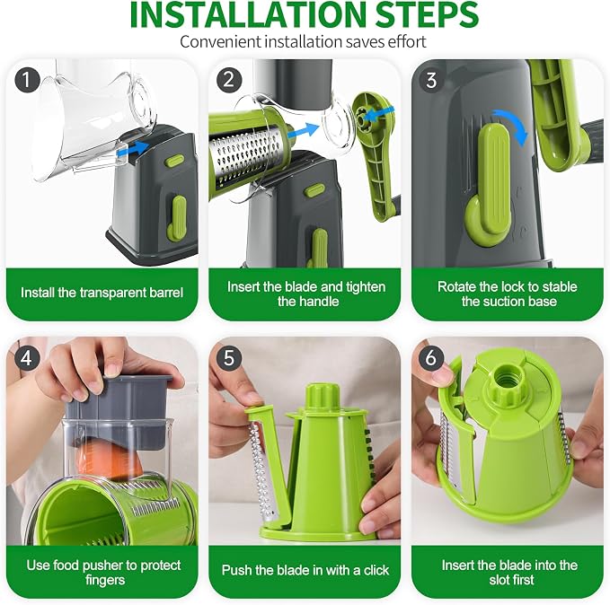 Ourokhome Rotary Cheese Grater Cheese Shredder - Image 8