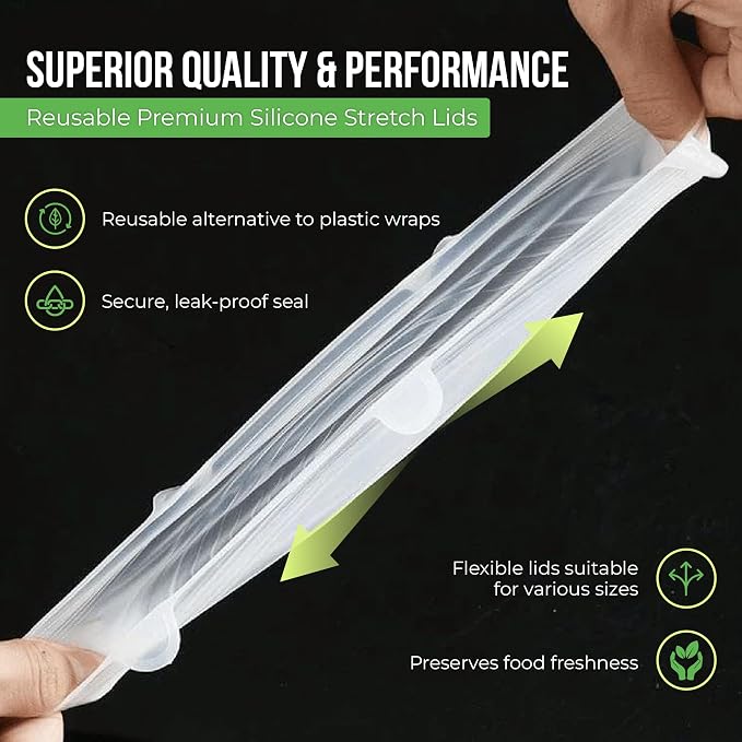 Reusable Silicone Stretch Lids for Food Storage in Fridge - Image 5