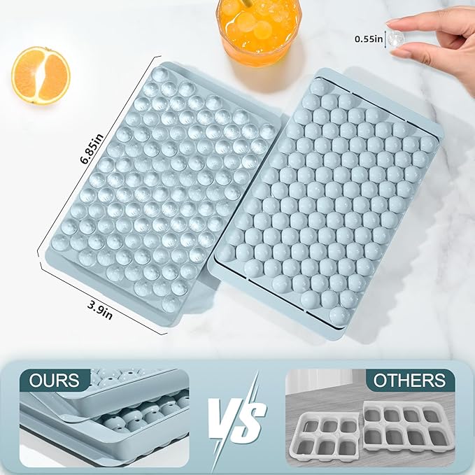 WIBIMEN Mini Ice Cube Trays, Small Tiny Round Pebble Crushed Nugget Ice Trays - Image 5