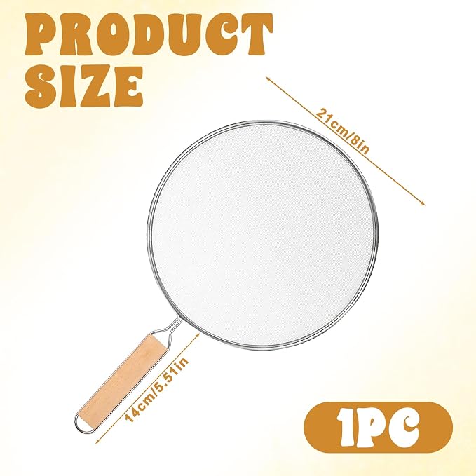 1PCS Splatter Screen for Frying Pan, 8Inch Stainless Steel Splatter Guard for - Image 2