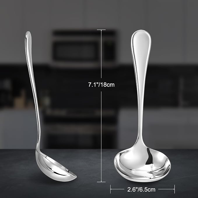 KEAWELL Premium 7.1" Verona Gravy Ladle, 18/10 Stainless Steel, Heavy-Duty - Image 2