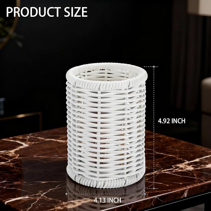 Rattan Jars, Car Storage Box, 4.13" x 4.92" Bathroom Essentials Accessories - Image 2