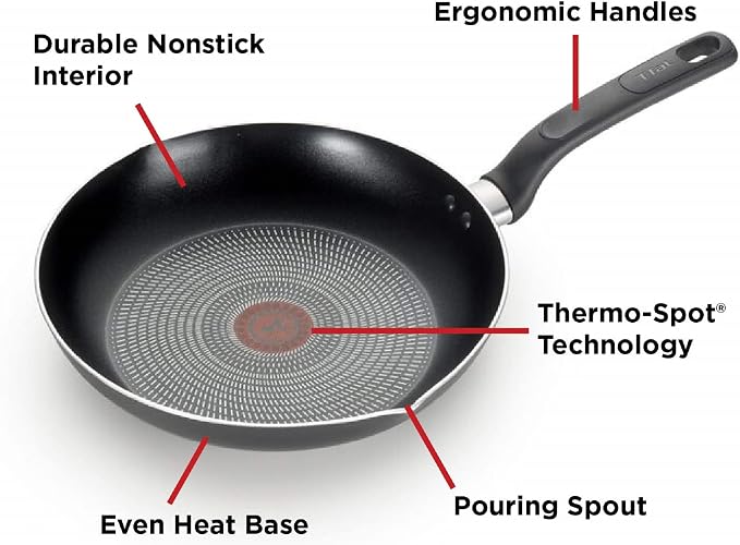T-fal Initiatives Nonstick Cookware Set 18 Piece, Oven Broiler Safe 350F - Image 7