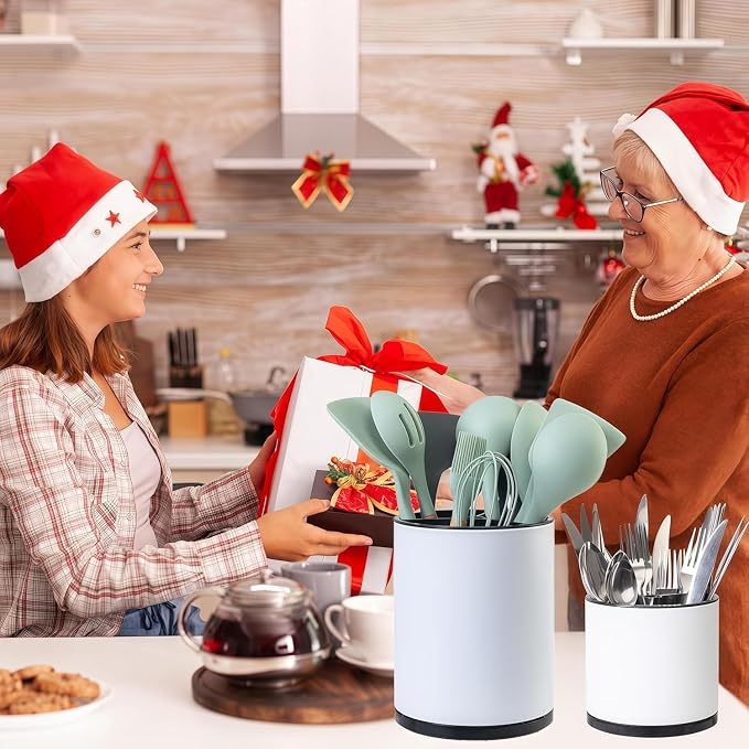 LIBODOUR Kitchen Utensil Holder Extra Large Rotating - Image 2