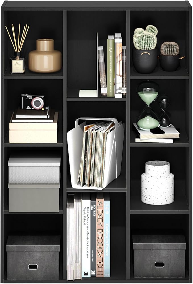 Furinno LUDER Book Shelf, 11-Cube Bookshelf, Reversible Bookcase, 9.4 x 29.1 x - Image 5