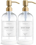 Vine Creations Clear Glass Soap Dispenser, 2 Pack Kitchen Soap Dispenser Set by VineCreations