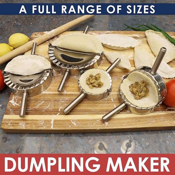 KAYCROWN 4.75 Inch Empanada Press, Stainless Steel Dumpling Maker Dough Cutter - Image 5