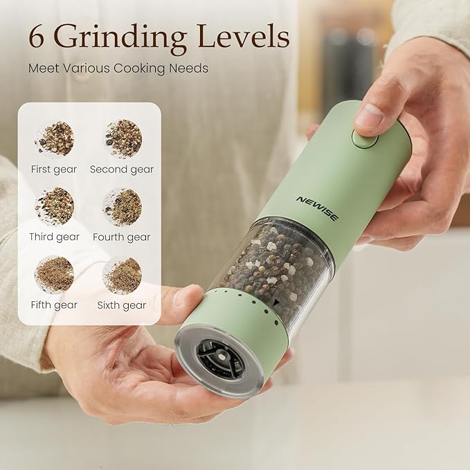 Newise Electric Salt and Pepper Grinder Set Rechargeable - Image 3